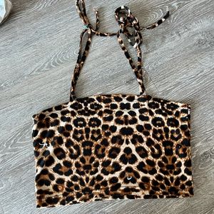 Cheetah print cami crop top